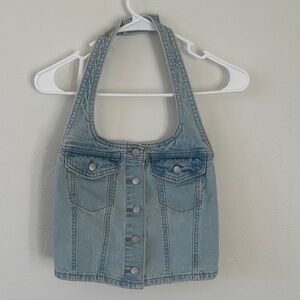 Wild Fable Light Blue Denim Halter Top